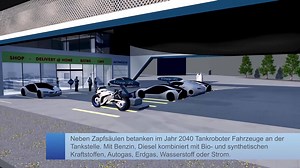 Die Tankstelle im Jahr 2040 bietet neben Benzin und Diesel auch Bio- und synthetische Kraftstoffe, Autogas, Erdgas, Wasserstoff oder Strom: https://on.bp.com/2DRfXnZ ---- #TankstellederZukunft | bp