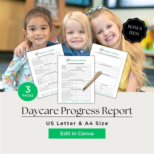 Progress Report Templates, Child Progress Report, Early Childhood Report, Daycare Progress Report, Preschool Progress Report, CCB203-1 - Etsy UK
