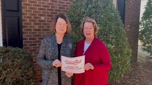 Amy Garber Byrd and Kathy Midyette Anderson, from the Class of 1976 thank Dr. Allen. Today we hope you will show someone who has supported you that you appreciate them. Fill out the form after you make your gift and the College will send them a note to let them know you thought of them on Giving Day! Make a gift at meredith.edu/makeitcount4mc or call (919) 760-8202. #MakeItCount4mc #MCGoingStrong | Meredith College