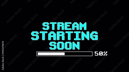 Stream Starting Soon animation on transparent background ,suitable for live streaming and video hosting.