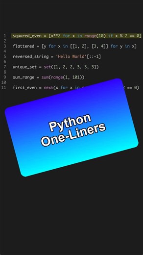 VornixLabs on Instagram: "Stop struggling with long scripts 🛑 Here is the cleaner way to handle it in Python. 💡 Use one-liners for efficiency and readability. #pythondeveloper #codingtips #pythonprogramming #softwareengineering #OneLinerTips --- Get the Python for AI course + 6 projects at the link in bio. 🐍"