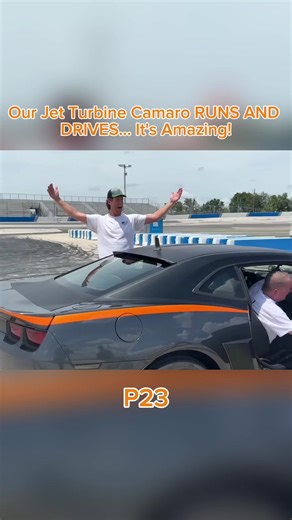 Our Jet Turbine Camaro RUNS AND DRIVES... It's Amazing! leroy#1320video#drag racing#boosted# cleetus McFarland#cleetus#McFarland# Ler oy eagles eagle machine# 1320 bo turbo# precision turbo speed speed and performance uned# burnout shift speed Vette