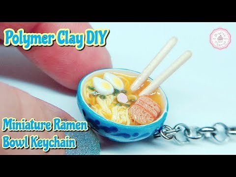 Miniature Ramen Keychain : Polymer Clay Ramen : Ramen Bowl Tutorial : DIY by Andisa Charms