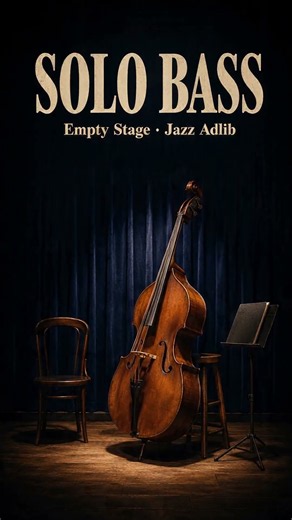 🌙🎶 Solo Bass · Empty Stage | Late Night Jazz Adlib for Work & Study #jazz #uprightbass #shorts