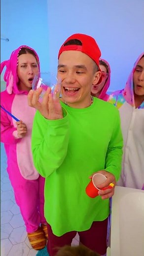 LOL! 😂 Who Gets the WATER FIRST in This TOOTHBRUSH RACE? 🚿🪥 #shorts #oops