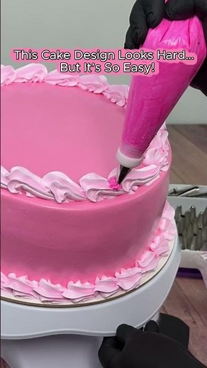 Satisfying Pink Cake Decorating #shorts #cakedesign