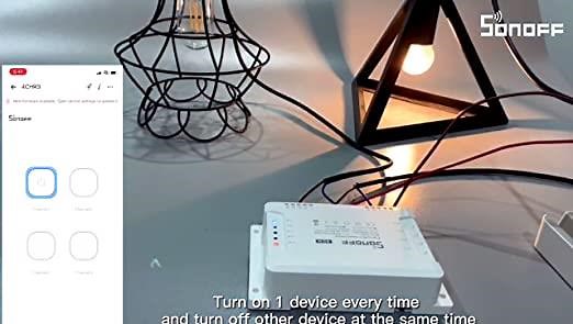 SONOFF 4CH R3 WiFi Smart Switch 4 Gang Light Switch Self-locking Mode Interlock Mode Inching Mode
