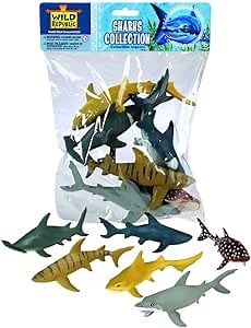 Wild Republic Shark Polybag, Educational Toys, Kids Gifts, Aquatic, Zoo Animals, Shark Toys, 6-Pieces
