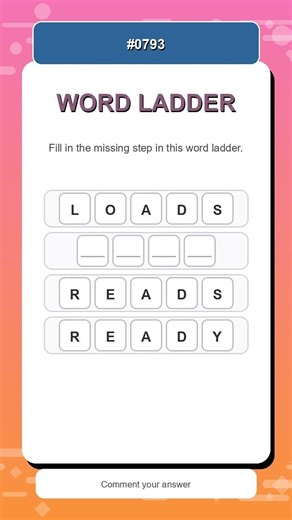 Word Ladder Challenge #0793 | Complete the Ladder Fast