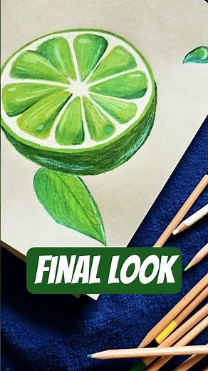 Easy pencil coloring LIME 🍋 #art #drawingideas #artinstruction #drawing4kids #shorts