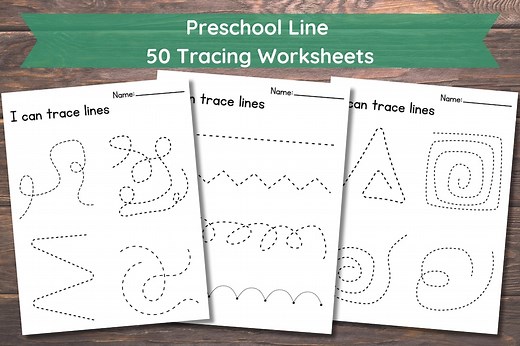 Preschool Line Tracing Worksheets, Lines Trace Pages Printable, Homeschool Busy Book, Kindergarten Curriculum Learning, Pre Handwriting - Etsy