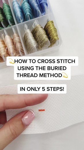 HOW TO CROSS STITCH USING THE BURIED THREAD METHOD IN ONLY 5 STEPS! 💫🧵 follow for more how to vids! #fyp #viral #explore #howto #howtohack #howtothursday #crossstitchoftiktok #crossstitchforbeginners #crossstitchtutorial #crossstitchlover #crossstitchaddict #crossstitching #crossstitch #ilovecrossstitch #howtocrossstitch #smallbusinesstiktok #crossstitchersontiktok #crossstitchersoftiktok #crossstitch101 #etsyseller #craftyhacks