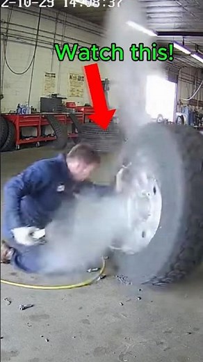 Terrifying Tire Explosion in Repair Shop & Mechanic Thrown Back on CCTV