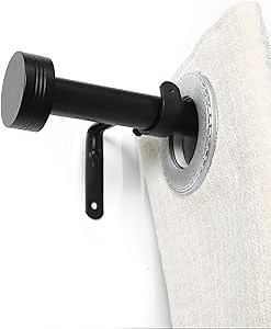 Black Curtain Rods 18 to 88 inches,1 Inch Modern Metal Drapery Rods,Adjustable Heavy Duty Curtain Pole Suitable for Bedrooms and Living Rooms(18"-88"Black)