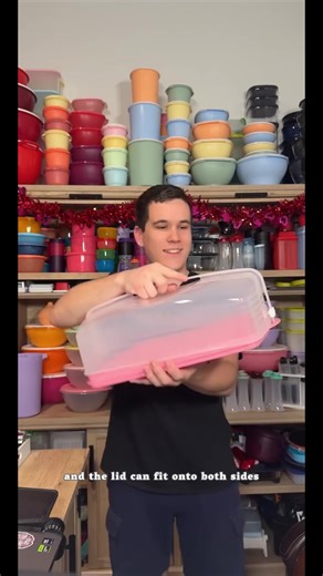 Tupperware Cake Taker Rectangular with Reversible Tray Integrated Handles for Secure Transport Storage of Cakes Cupcakes Up to 9x13 Inches Dishwasher Safe