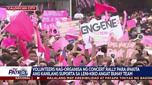 Dinagsa ang “CaMaNaVa Rock N Rosas” campaign rally na inorganisa ng volunteers para sa Leni Robredo-Kiko Pangilinan tandem sa Caloocan City Sabado. #Halalan2022 | TV Patrol