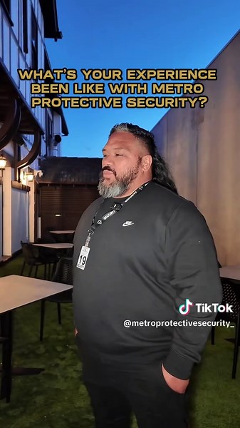 Meet Sione - guarding The Border Inn Hotel and proud to be part of the Metro Protective Security team. 👊