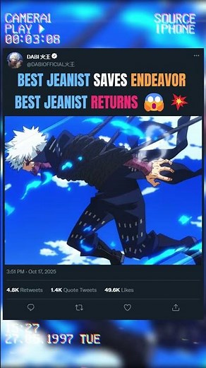BEST JEANIST SAVES ENDEAVOR, BEST JEANIST RETURNS 😱💥 | #allmight #deku #bnha #myheroacademia