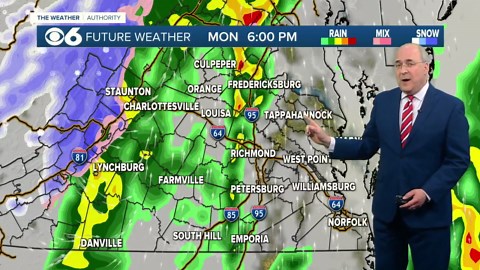 Hour-by-hour: 2 rounds of severe storms forecast for Monday in Virginia
