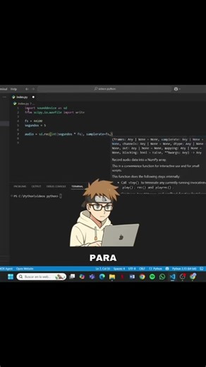 Así puedes grabar audio en Python #python #programacion #desarrolloweb