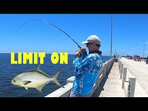 Fishing The Best Pier in FLORIDA!! (Skyway Fishing Pier pompano action)