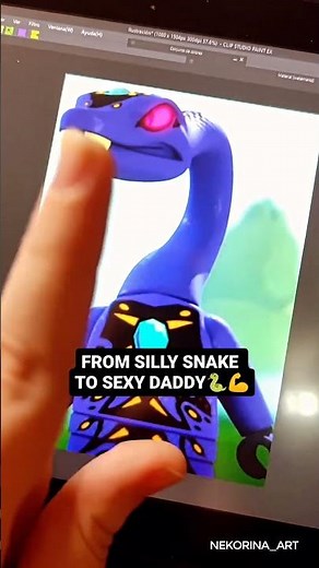 Drawing Pythor from #LEGO #Ninjago 🐍💜 #art #drawing #portrait #illustration #shorts