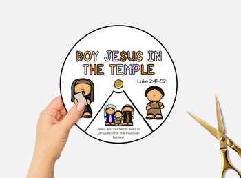 Young Jesus in the Temple Bible Story Spinning Wheel Craft for Sunday School