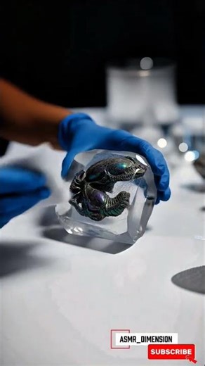 RAREST Fossil ASMR: Cleaning an Ancient Ammonite Encased in Crystal! (Soft Brushing Sounds) 🐌🐚