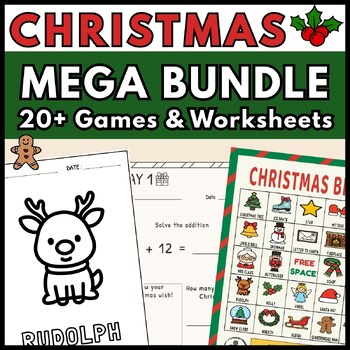 Christmas Mega Bundle | Games, Worksheets, Countdown, Tracing & Garland (PK–2)