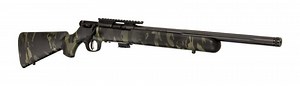 Savage Arms Mark II FV-SR 22LR with 16'' HBAR fluted threaded barrel, Accu-Trigger, and multicam ...