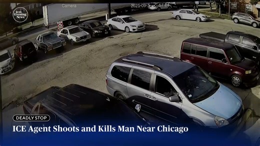 An ICE agent shot and killed a man in Franklin Park, Illinois, after authorities said he struck an officer with his car while trying to flee an arrest. A DHS official said the agent opened fire after the man resisted and injured the officer. https://cbsn.ws/4nmeAQk | CBS Evening News