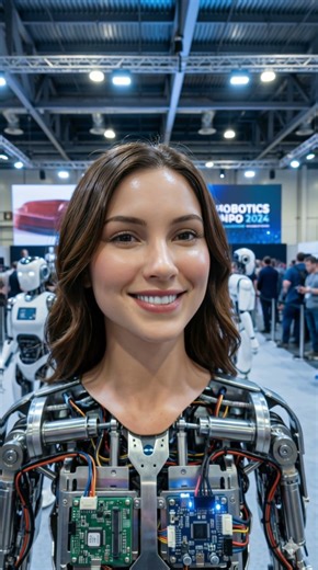 Humanoid Robot's Subtle Expressions Impress at Expo #futuristic #robotics #AI