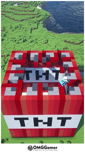 OMGGamer on Instagram: "🔥 Giant TNT Survival Base in Minecraft With Massive Scale and Playful Danger Vibes 💥 🔥 🔥✨ Create a huge TNT-themed base featuring hidden rooms, storage floors, and cozy interiors disguised inside an explosive exterior. This build is ideal for survival worlds where you want a funny, bold landmark that looks dangerous but stays completely safe. Want a secret blast-proof bunker inside too? ⚡🏡 #MinecraftBuilds #TNTBase #AestheticSurvival #CreativeStructures #MinecraftIns