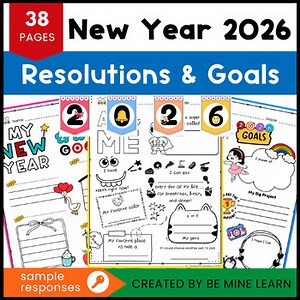 New Years 2026 Resolution | Interactive Reflection & Goal Setting Activity Pack