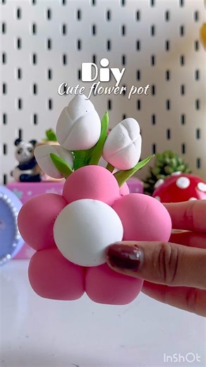 Diy flower pot #shorts #viralshort #crafing #diy #flowervase #claycraft