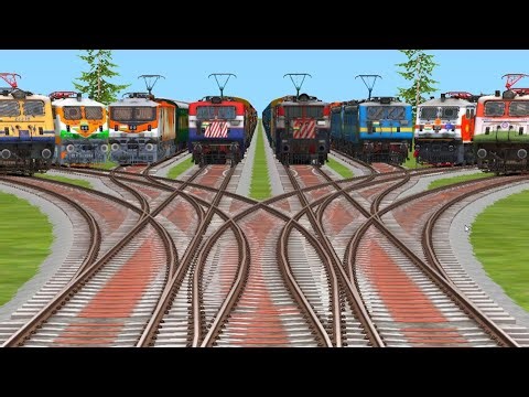 New trains game moment electric engine and metro station crossing ground bullet not available