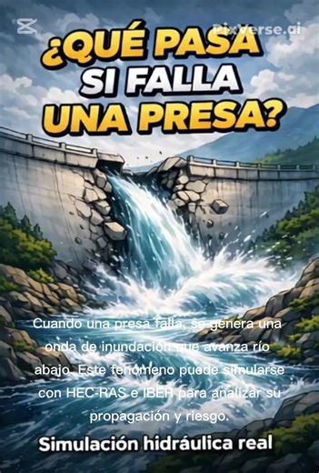 Cuando una presa falla, se genera una onda de inundación que avanza río abajo. Este fenómeno puede simularse con HEC-RAS e IBER para analizar su propagación y riesgo.#hidraulica #roturadepresas #iber #hecras #ingenieriacivil @PRINBEL SACS