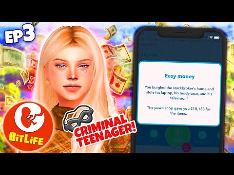 SMOOTH CRIMINAL!? 💸 - Bitlife Controls My Sims! #3