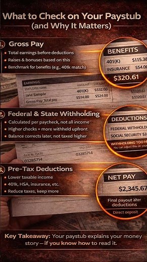 Your paystub explains your money story—if you know what to look for.WorkPay#MoneyClarity