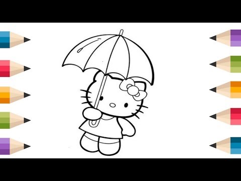 Cute Hello Kitty With Heart Drawing, Painting and Coloring For Kids and Toddlers_ Easy Drawing 😆😆