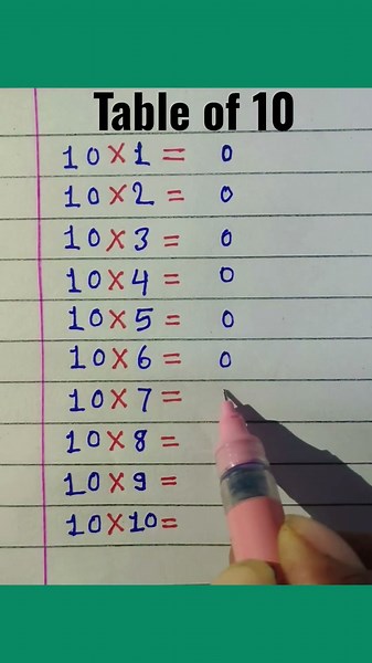 Table of 10 👏 #tableof10 #maths #mathstricks #tabletricks #mathsab70 #basicmathsstudyandskraj