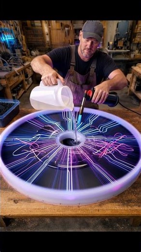 Neon Cyberpunk Epoxy Clock ⚡This Neon Clock Looks Unreal ⚡ Cyberpunk Build #epoxy #satisfying