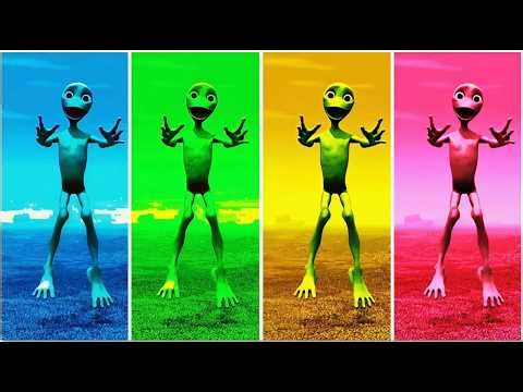 4 Colors Alien Dance Battle - 8 Minutes Long Video! (Dame Tu Cosita Remix)