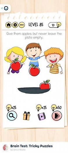 Give them apples, but never leave the plate empty. || Brain Test Level 85 || #shorts #braintest