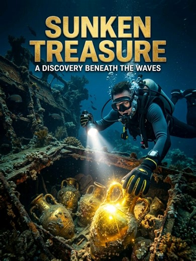 Sunken Treasures 🚢 😱 In a thrilling new exploratory dive with 'Radar Kunooz,' we ventured into the wreckage of a massive sunken ship in the ocean depths. When we shined our flashlight into a dark corner under the debris, we discovered what looks like a secret stash! A group of pure golden jars resting in complete silence. We approached carefully, and as soon as we wiped the thick marine sediment off one of them, the gold's luster radiated powerfully under the light. A breathtaking scene provin