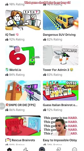 What game should I play on my long vid ?? tell in comment