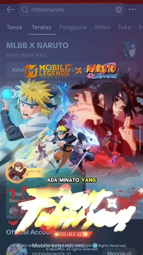 Mlbbxnaruto di pencarian tiktok #MLBBCreator #MLBBNinja