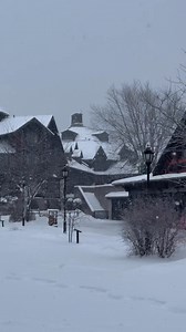 Snow softly falls as everyone begins to stir this morning. @Fairmontlechateaumon # Maple Leaf Tours #fairmont | Maple Leaf Tours