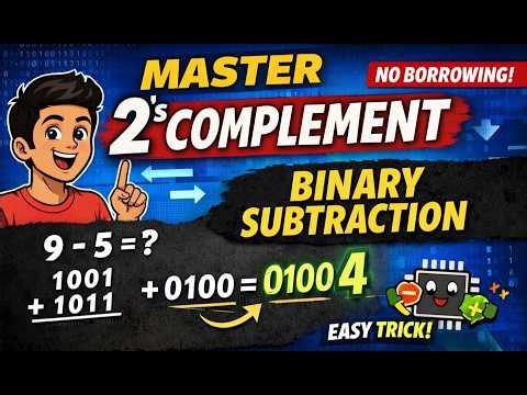 2’s Complement & Binary Subtraction Made EASY 🔥 in Hindi | BCA ,BTECH ,CS