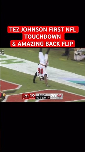 TEZ JOHNSON INSANE BACKFLIP AFTER FIRST NFL TOUCHDOWN